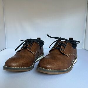 Boy’s Therabouts Brown Oxford Dress Shoes Size 1 M (EUC)
